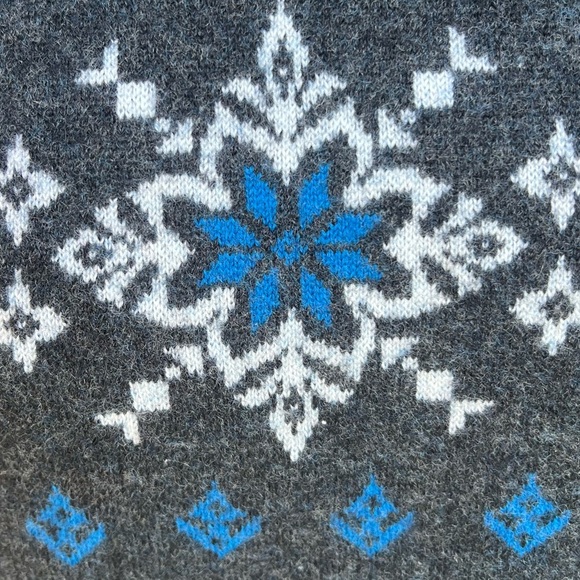Neve Designs Snowflake Fair Isle Nordic 1/4 Zip Knit Wool Ski Sweater Large GUC - Picture 10 of 16
